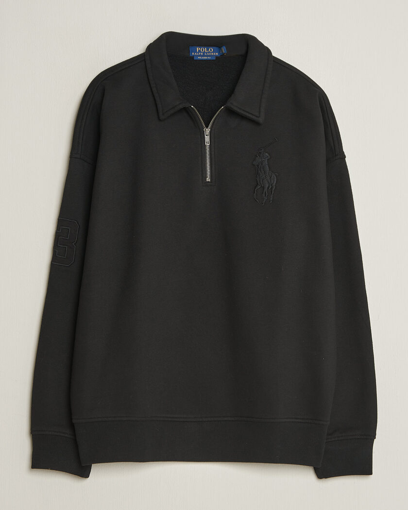 Polo Ralph Lauren Heavy Weight Half Zip Fleece Polo Black – Negro