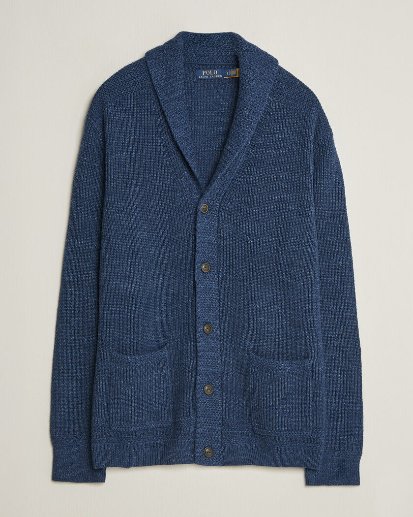 Polo Ralph Lauren Cotton Shawl Cardigan Blue Marl – Azul