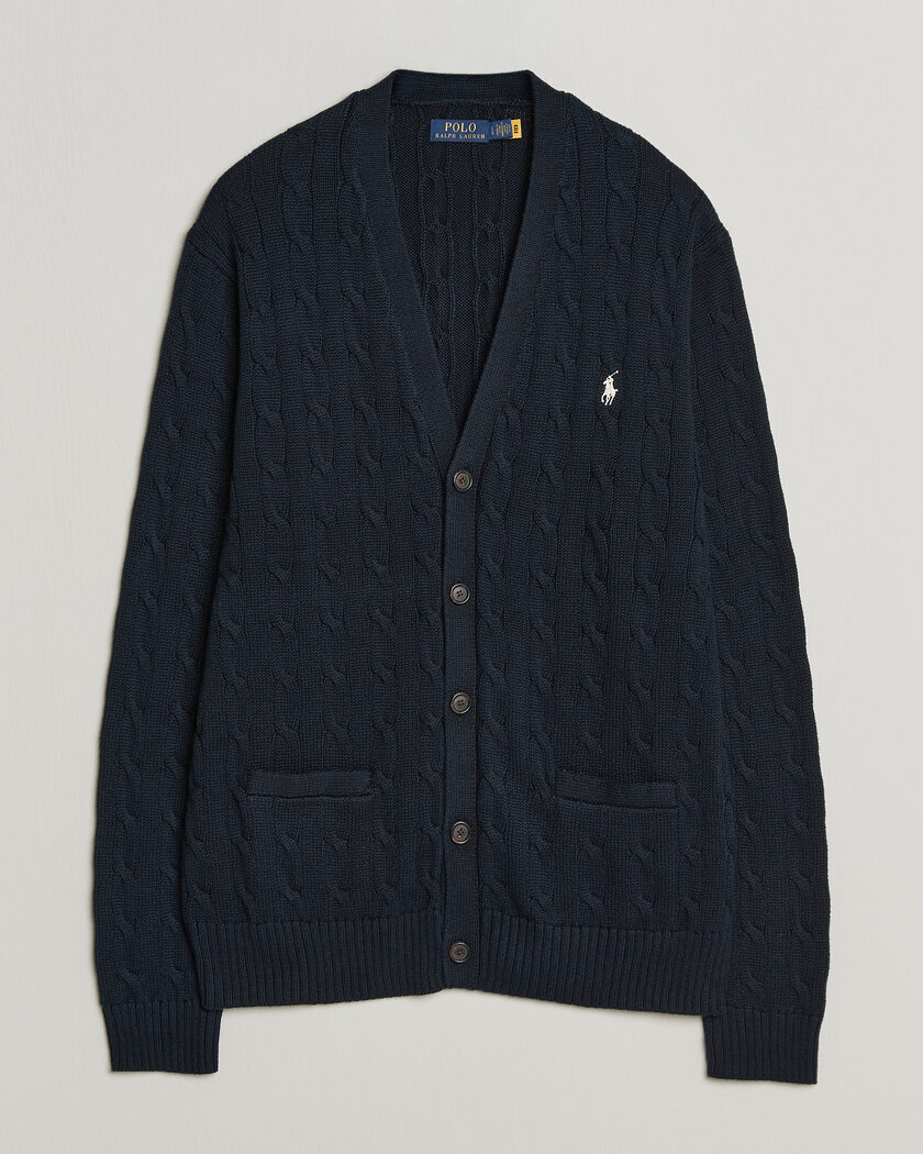 Polo Ralph Lauren Cotton Cable Cardigan Hunter Navy – Azul