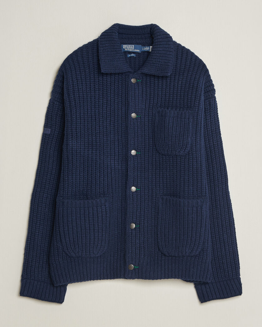 Polo Ralph Lauren Wool Blend Button Cardigan Blue Stonecrop – Azul