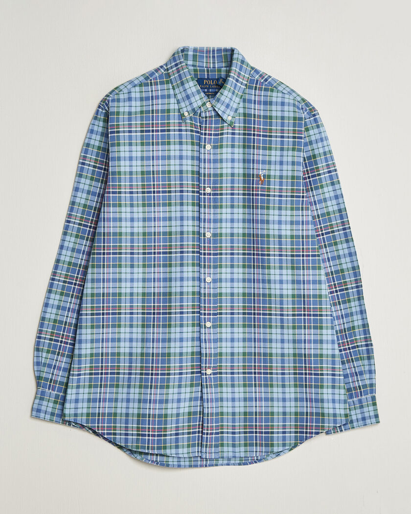 Polo Ralph Lauren Custom Slim Fit Check Oxford Shirt Blue Dusty/Green – Multicolor