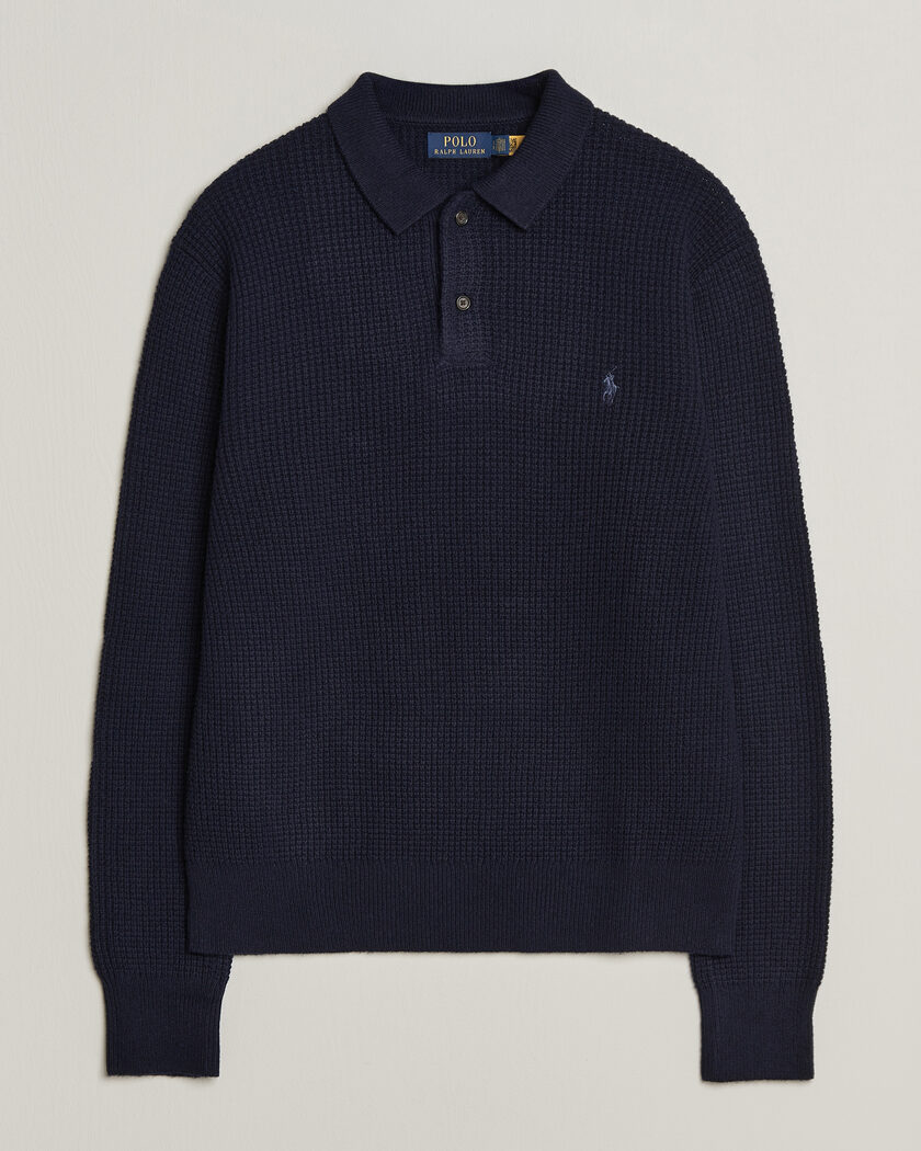 Polo Ralph Lauren Wool/Cotton Knitted Polo Hunter Navy – Azul