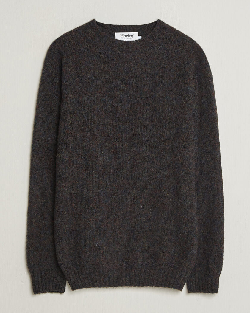 Harley Of Scotland Brushed Supersoft Lambswool Crewneck Volcano – Multicolor