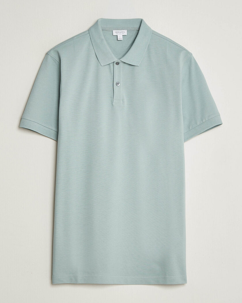 Sunspel Short Sleeve Pique Polo Light Green – Verde