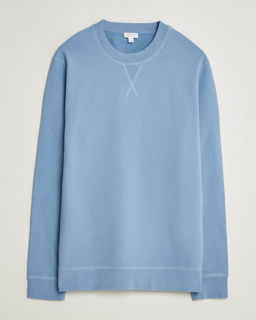 Sunspel Loopback Sweatshirt Studio Blue – Azul