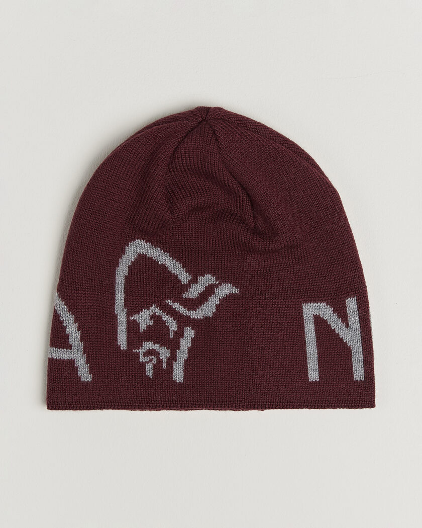 Norrøna Mid Merino Wool Logo Beanie Port – Rojo