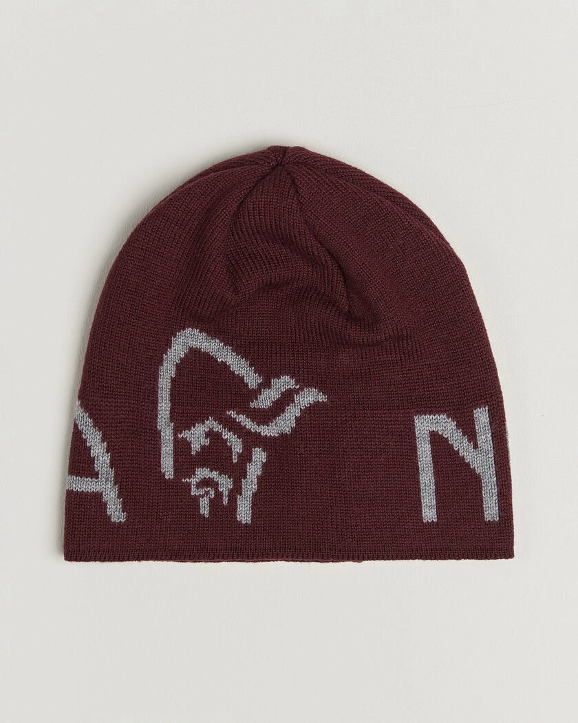 Norrøna Mid Merino Wool Logo Beanie Port – Rojo