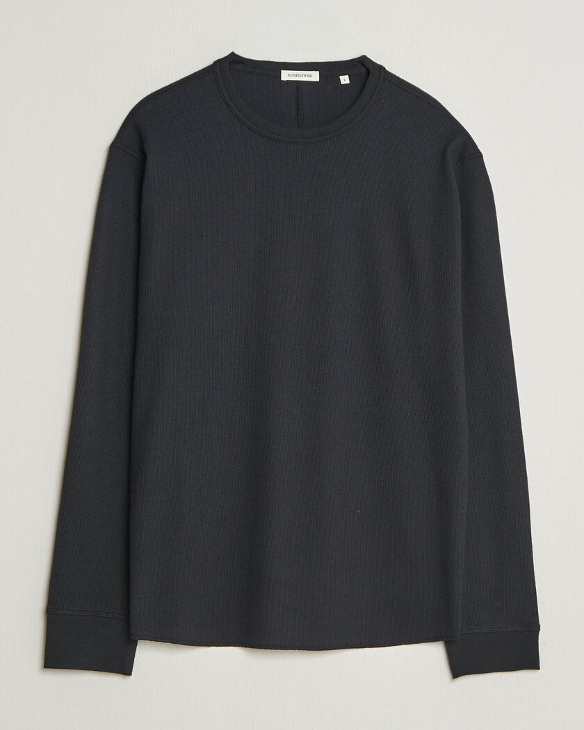 Sunflower Wool Waffle Long Sleeve T-Shirt Black – Negro