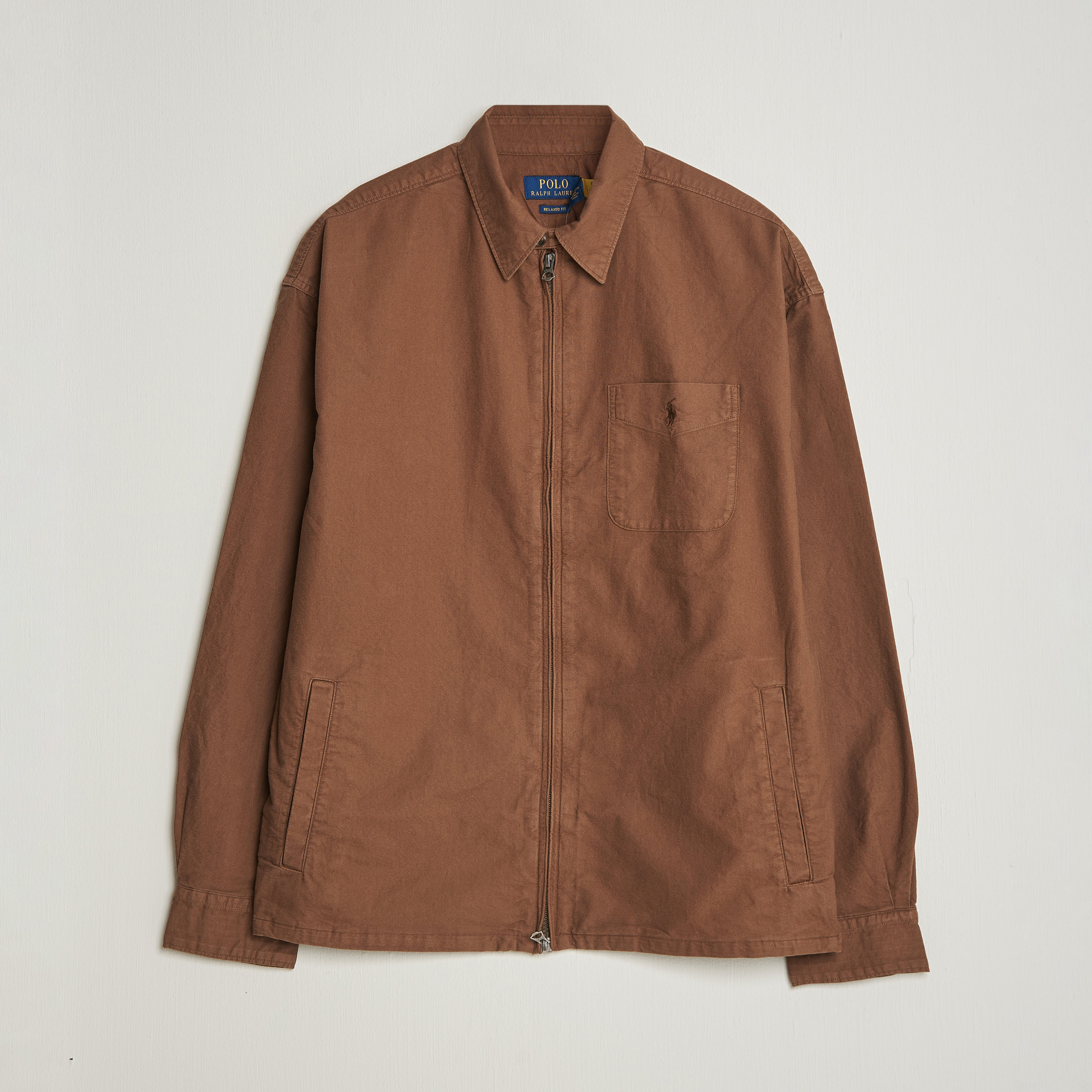 Polo Ralph Lauren Osaca Oxford Zip Overshirt Chestnut – Marrón