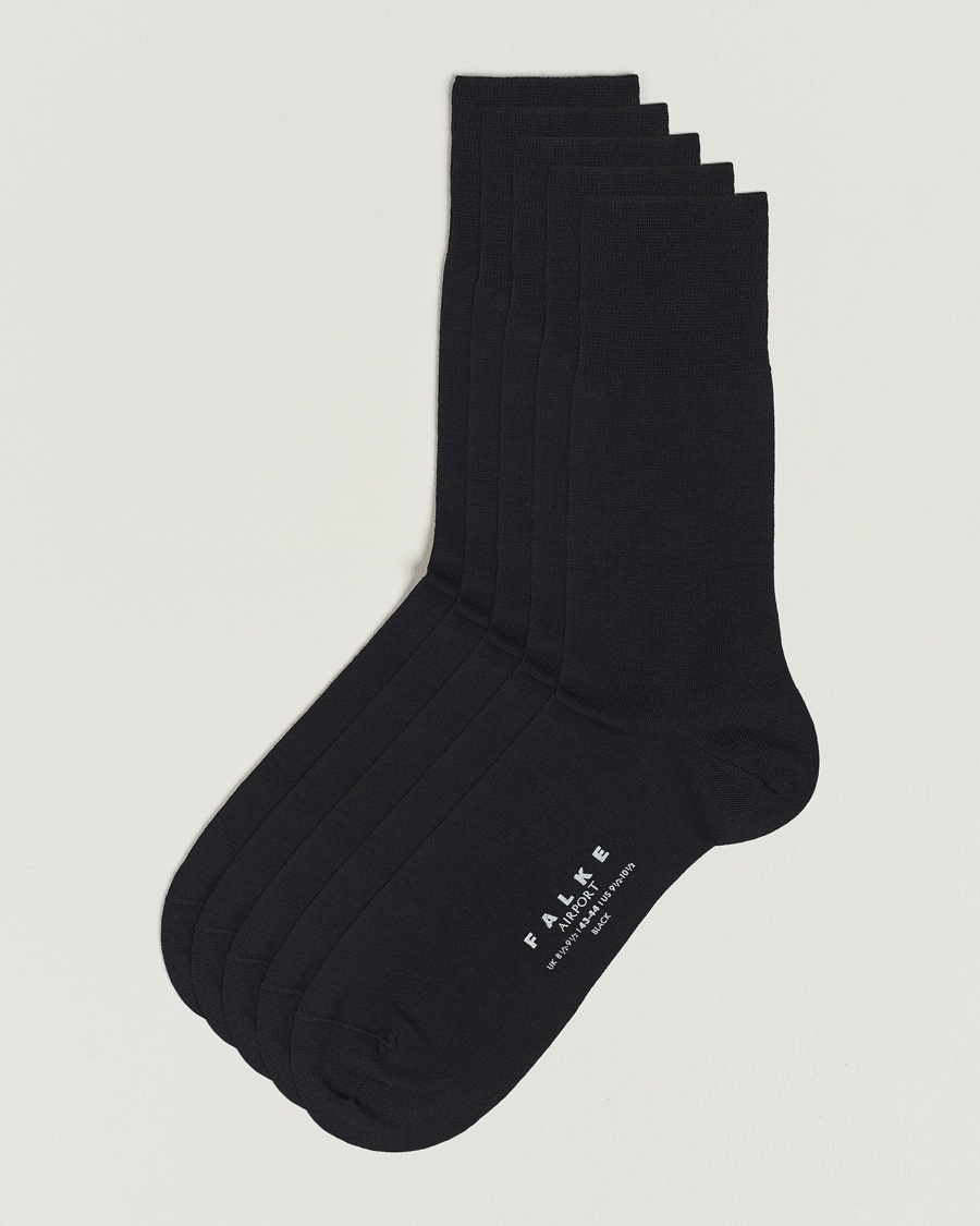 Falke 5-Pack Airport Socks Black – Negro