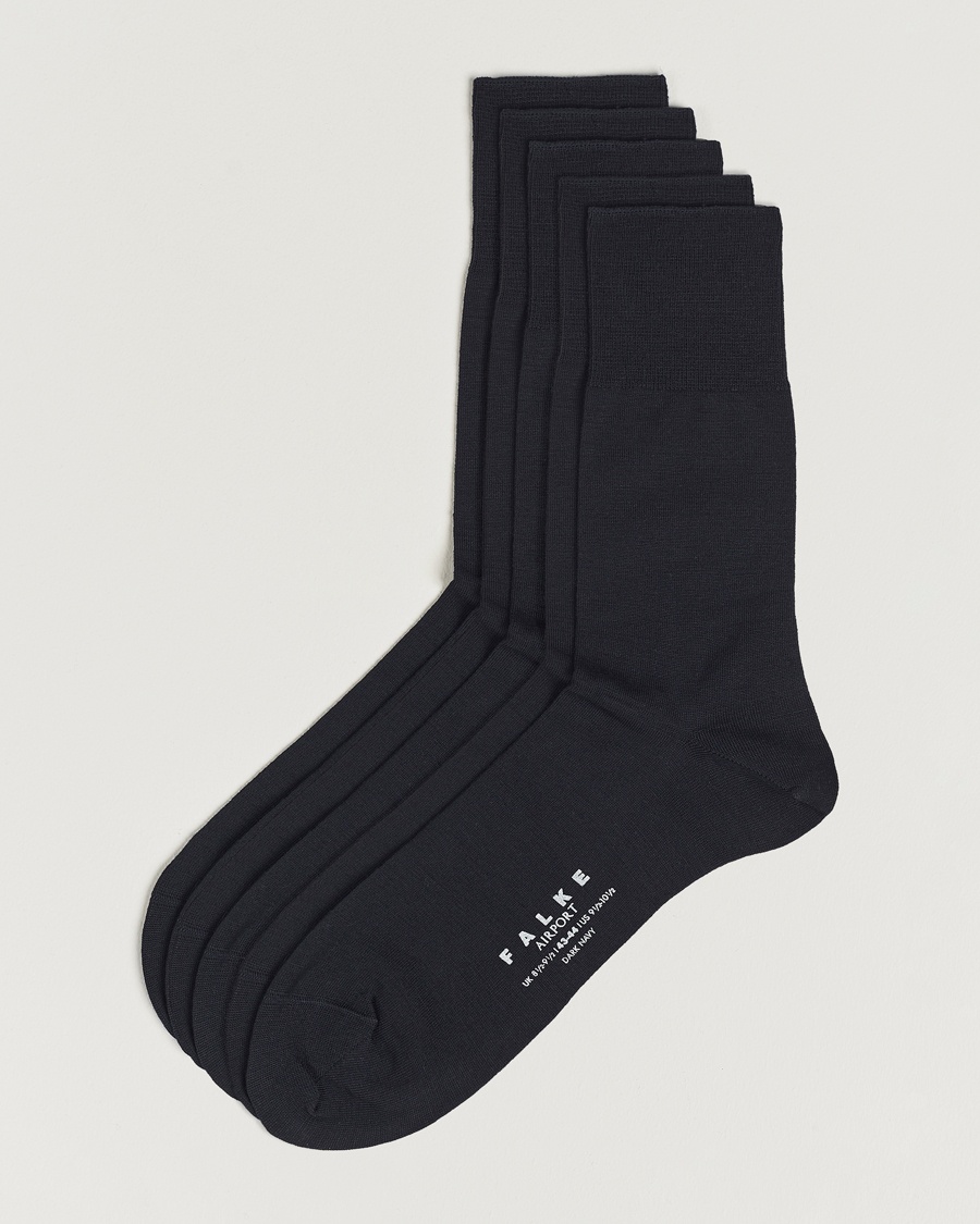 Falke 5-Pack Airport Socks Dark Navy – Azul