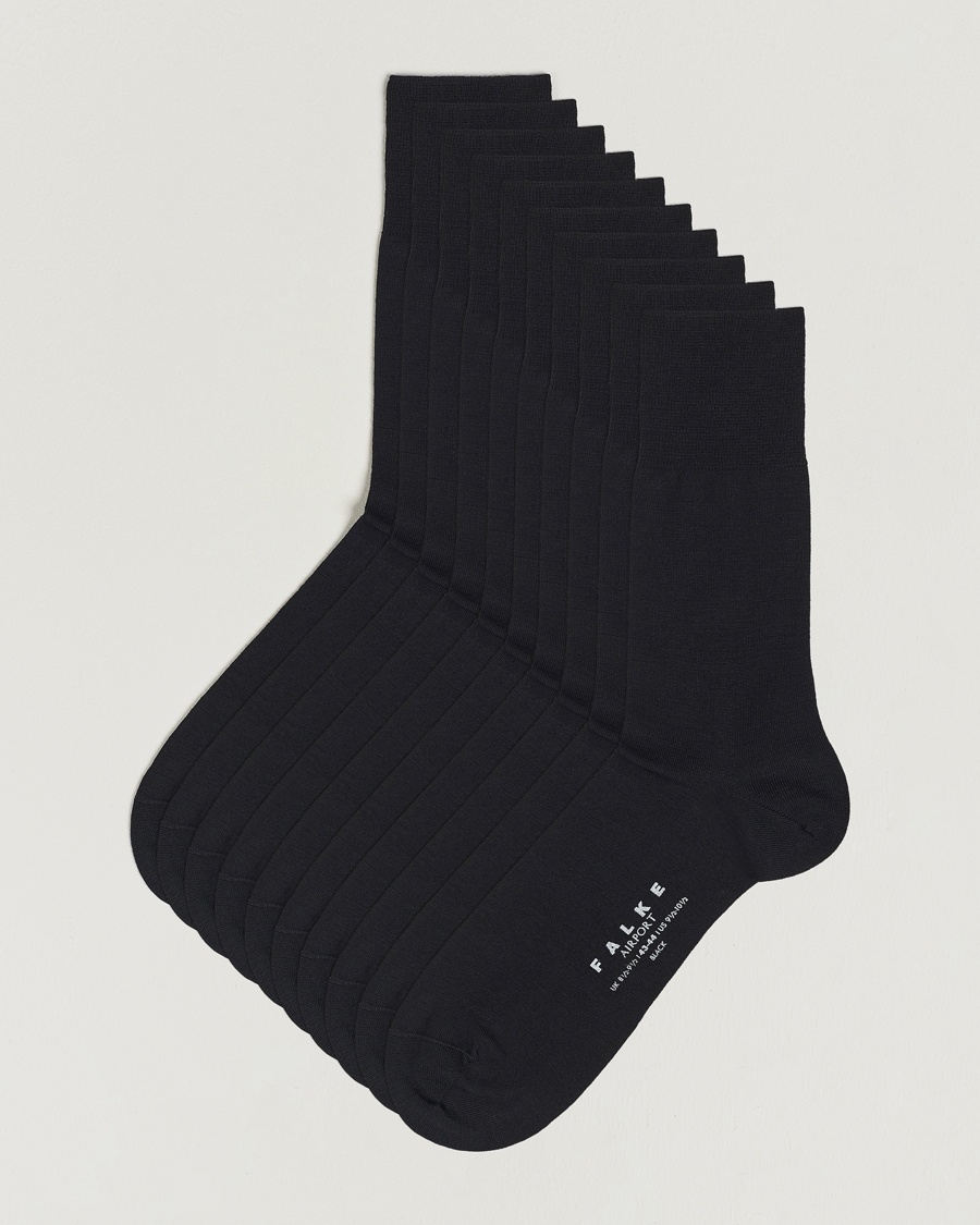 Falke 10-Pack Airport Socks Black – Negro