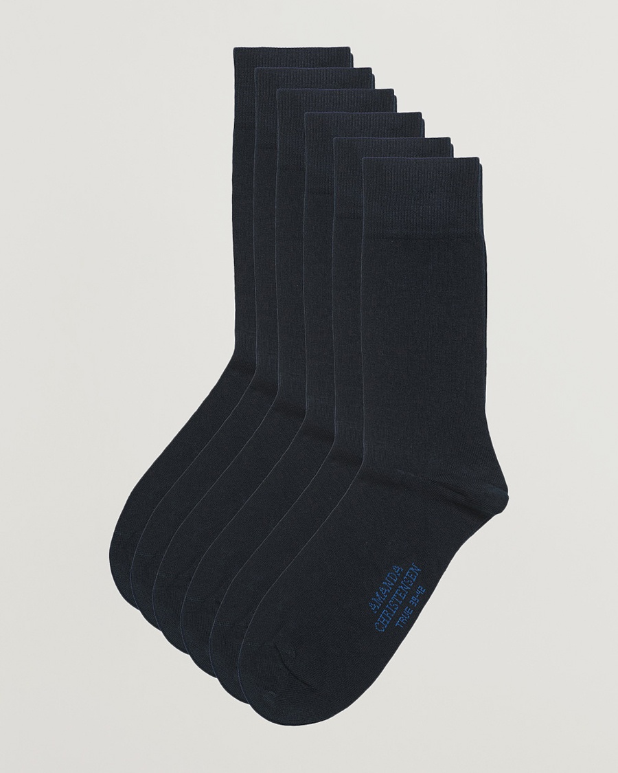 Amanda Christensen 6-Pack True Cotton Socks Dark Navy – Azul