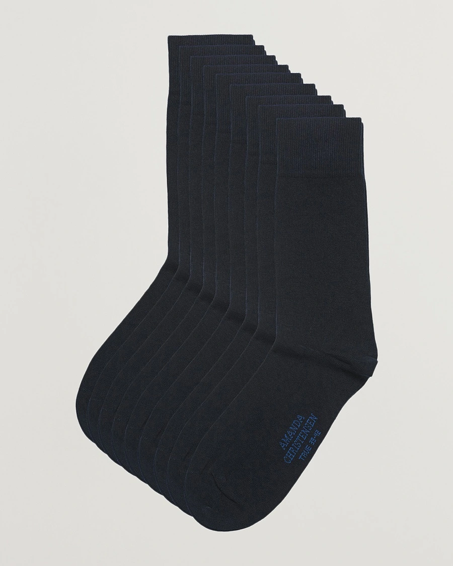 Amanda Christensen 9-Pack True Cotton Socks Dark Navy – Azul
