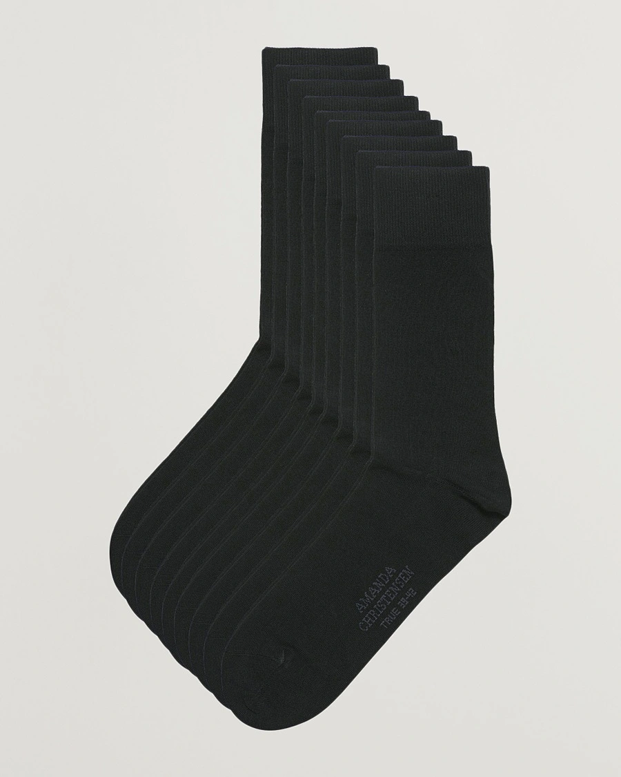 Amanda Christensen 9-Pack True Cotton Socks Black – Negro