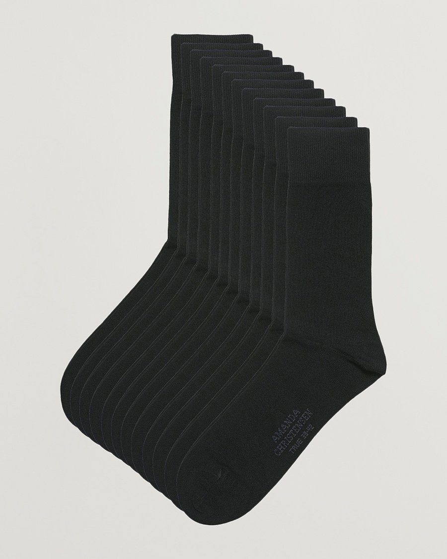 Amanda Christensen 12-Pack True Cotton Socks Black – Negro