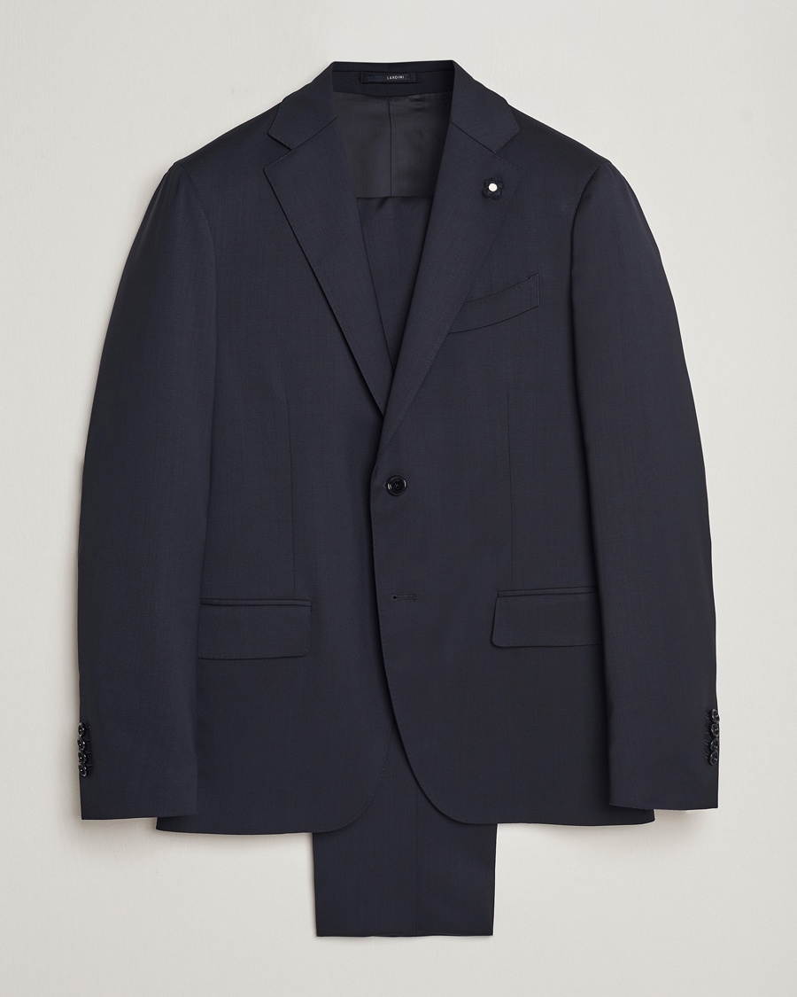 Lardini Wool Suit Navy – Azul
