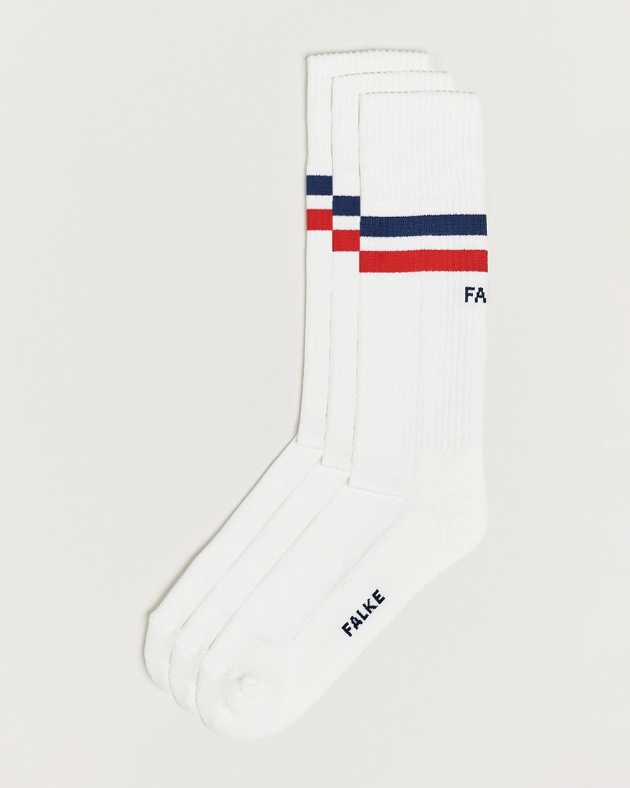 Falke 3-pack Dynamic Tennis Socks White/Blue/Red – Blanco