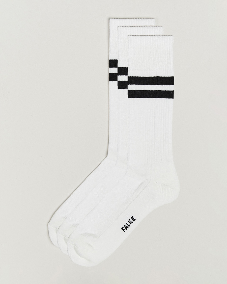 Falke 3-pack Dynamic Tennis Socks White/Black – Blanco