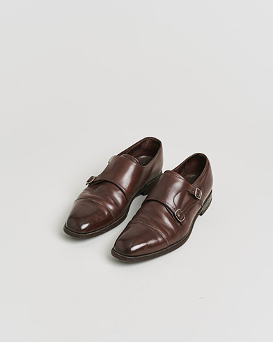 Pre-owned Loake 1880 Cannon Monkstrap Dark Brown Burnished Calf UK9,5 - EU43,5 – Marrón