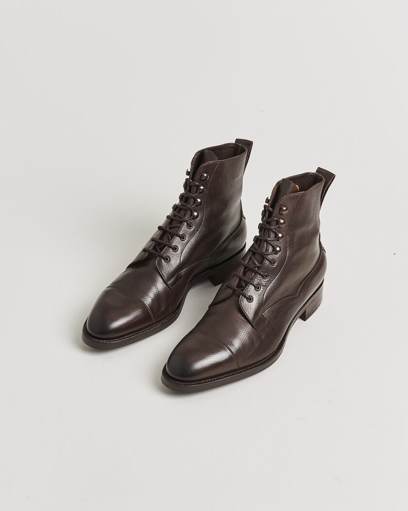 Pre-owned Edward Green Galway Grained Boot Dark Brown Utah Calf UK10,5 - EU45 – Marrón