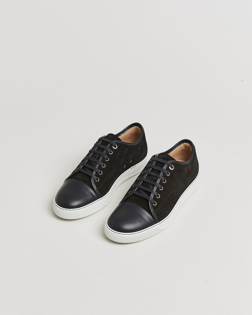 Pre-owned Lanvin DBB1 Nappa Cap Toe Sneaker Black UK8 - EU42 – Negro