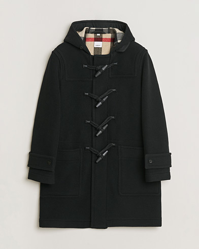 Pre-owned Burberry Wool Duffle Coat Black 50 – Negro