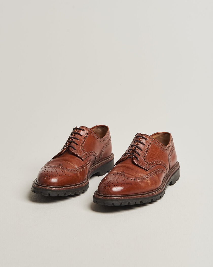 Pre-owned Crockett & Jones Pembroke Vibram Cleated Sole Brown Calf UK8,5 - EU42,5 – Marrón