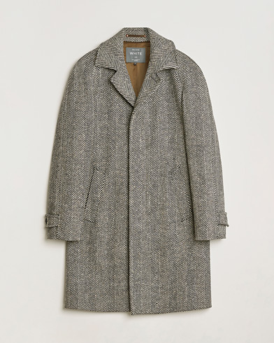 Pre-owned Private White V.C. Raglan Wool Coat Black & Cream 2 - XS – Negro