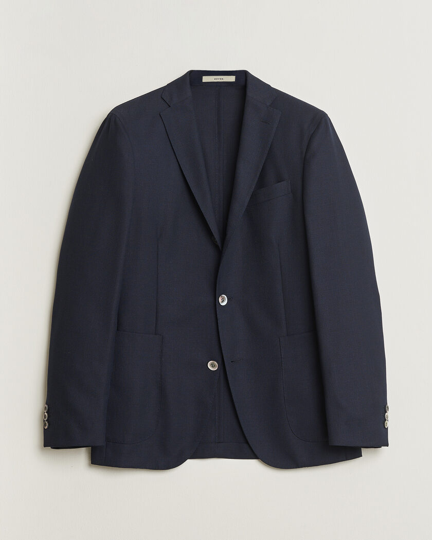 Pre-owned Boglioli Dover Wool Hopsack Blazer Navy 48 – Azul