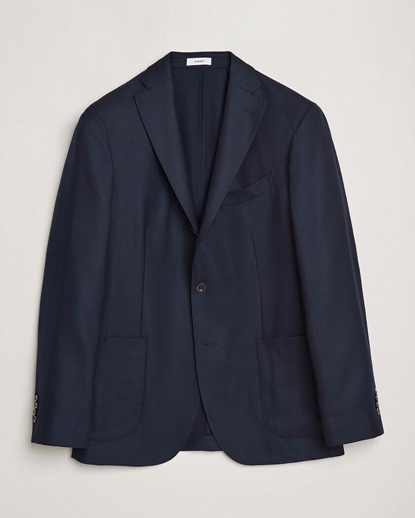 Pre-owned Boglioli K Jacket Wool Hopsack Blazer Navy 50 – Azul