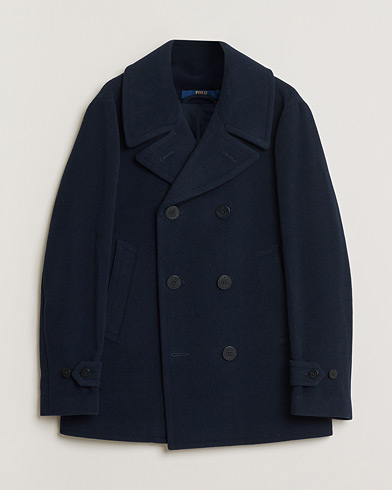 Pre-owned Polo Ralph Lauren Wool Peacoat Navy M – Azul
