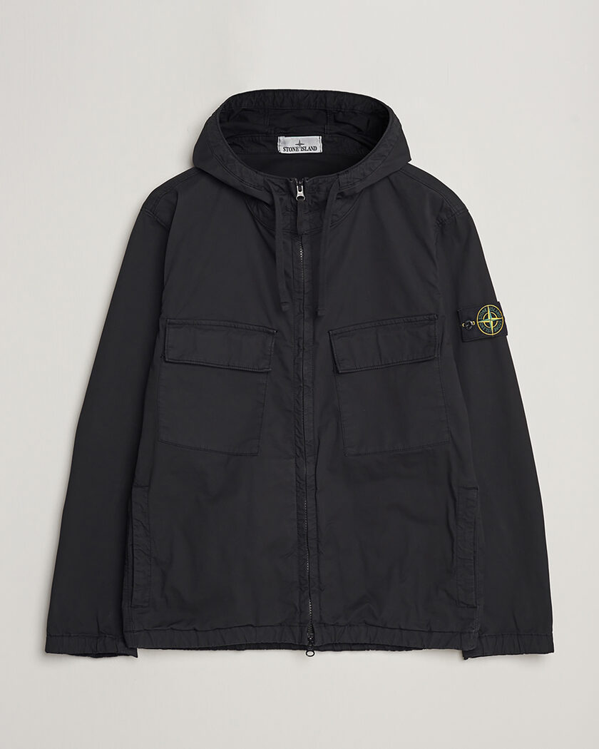 Pre-owned Stone Island Supima Cotton Hooded Jacket Black XL – Negro