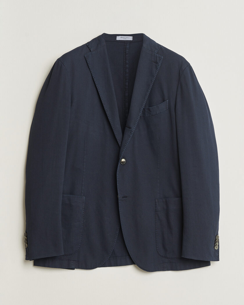 Boglioli K Jacket Cotton Stretch Blazer Navy 52 – Azul