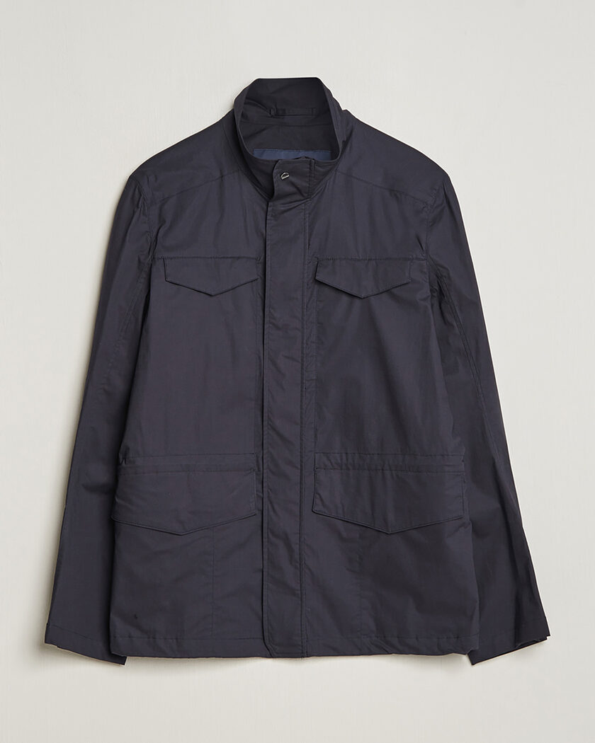 Pre-owned Herno Lightwieght Cotton Field Jacket Navy 50 – Azul