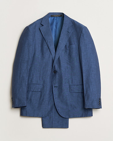 Pre-owned Corneliani Linen/Wool Blend Suit Blue 52 – Azul