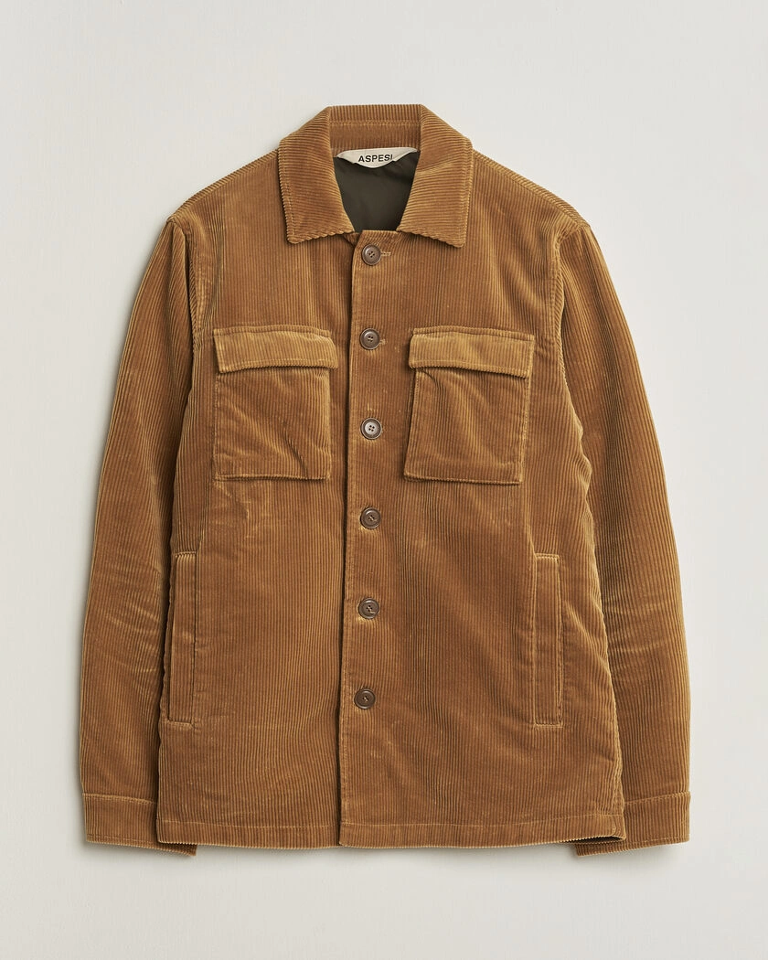 Pre-owned Aspesi Corduroy Cotton Shirt Jacket Tan L – Amarillo