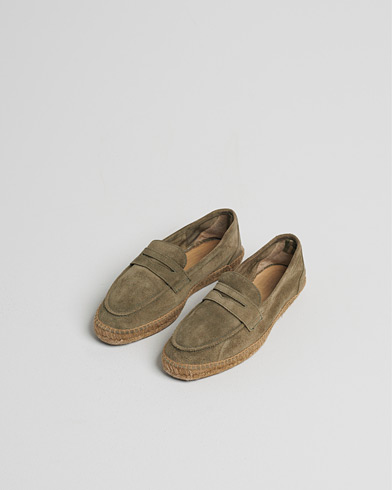Pre-owned Castañer Nacho Casual Suede Loafers Verde Bosque – Verde