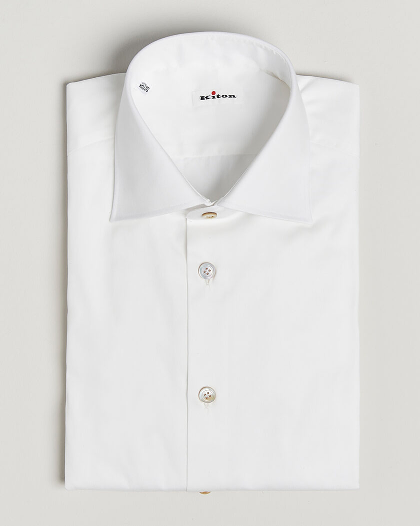 Pre-owned Kiton Slim Fit Dress Shirt White 38 - S – Blanco