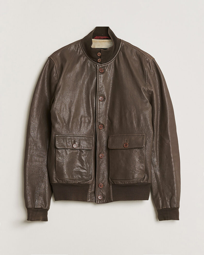 Pre-owned Stewart Calf Bomber Jacket Dark Brown L – Marrón