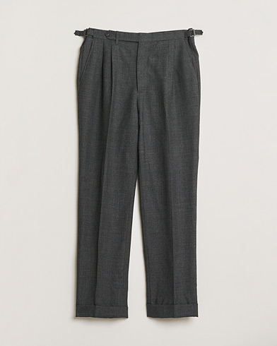 Pre-owned Berg&Berg High Waisted Double Pleated Wool Trousers Dark Grey 52 – Gris