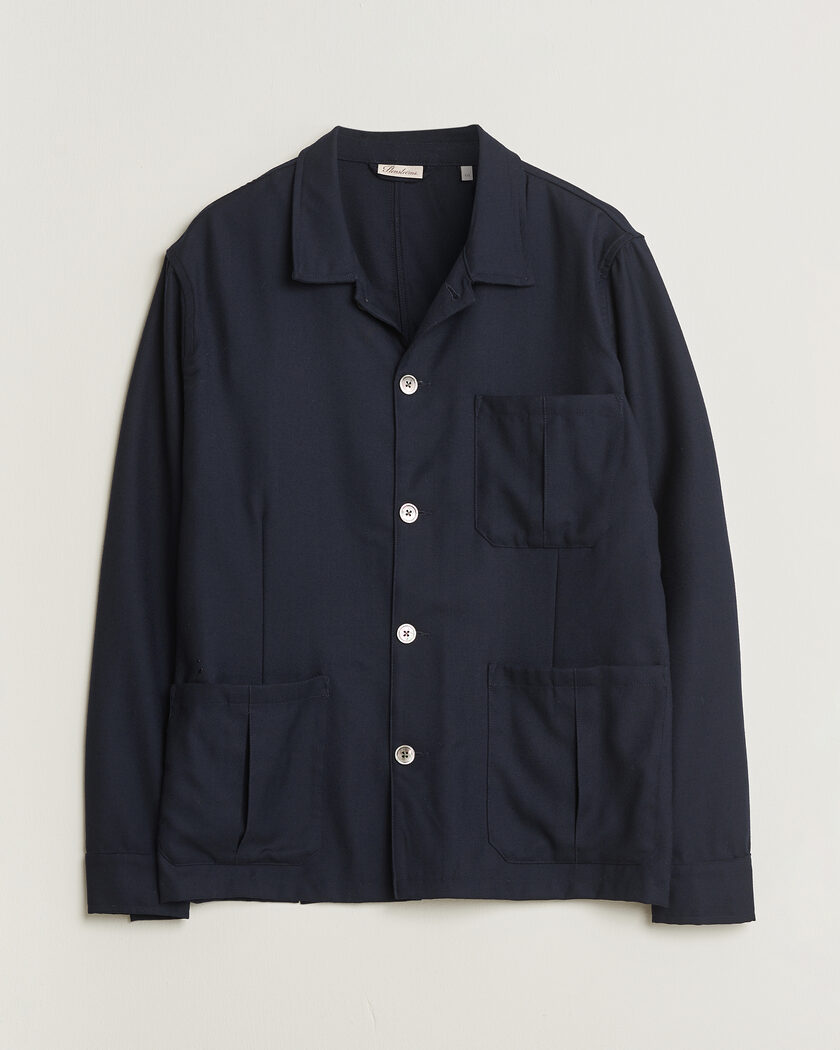Pre-owned Stenströms Wool Overshirt Navy XXL – Azul