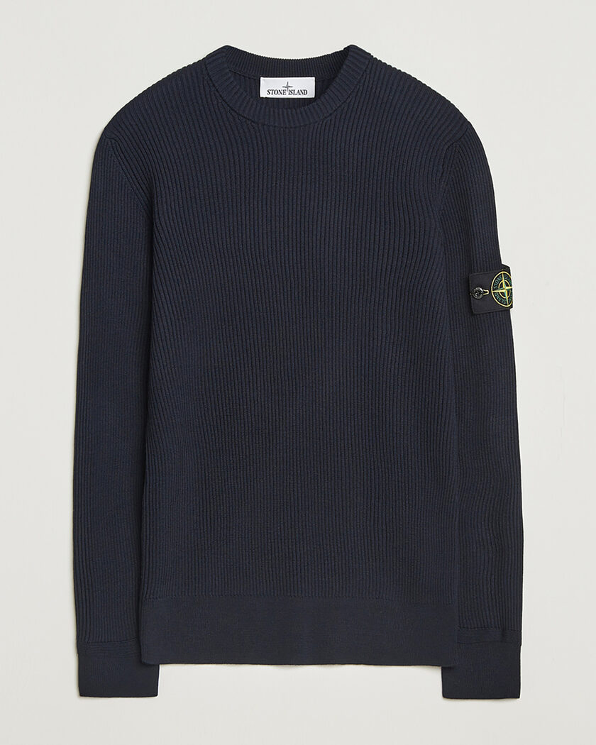 Pre-owned Stone Island Full Rib Crewneck Navy S – Azul