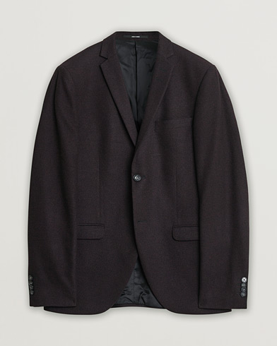 Pre-owned Tiger of Sweden Flannel Wool Blazer Burgundy 48 – Rojo