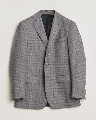 Pre-owned Caruso Cashmere Blend Houndstooth Blazer Grey 48 – Gris