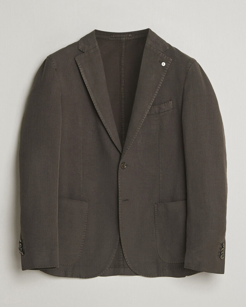 Pre-owned L.B.M. 1911 Jack Regular Fit Structured Cotton Blazer Brown 50 – Marrón
