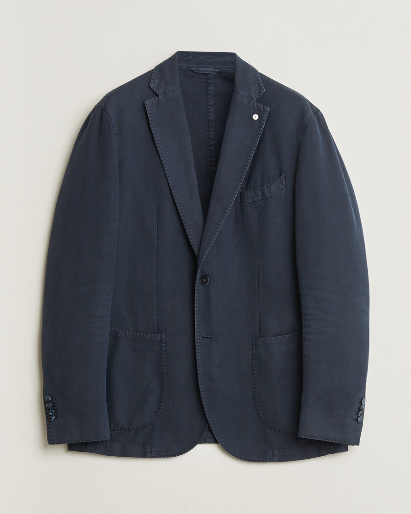 L.B.M. 1911 Jack Cotton Herringbone Blazer Navy 54 – Azul