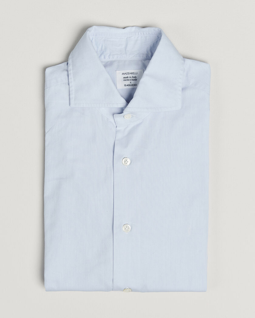 Pre-owned Mazzarelli Soft Cotton Shirt Light Blue 39 - M – Azul