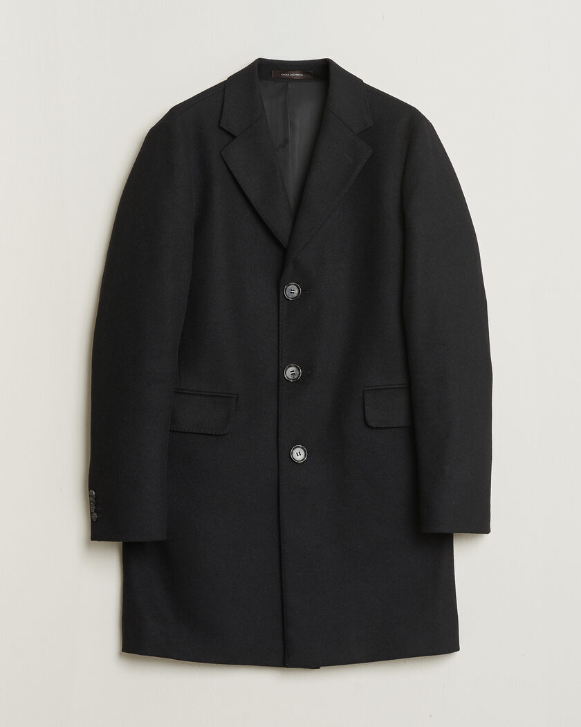 Pre-owned Oscar Jacobson Sonny Wool Coat Black 48 – Negro
