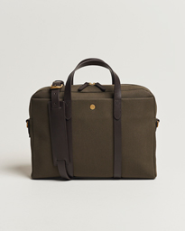 Mismo M/S Aspire Canvas Briefcase Army/Dark Brown